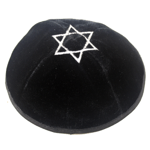 Black Velvet with Embroidered Star of David Kippah